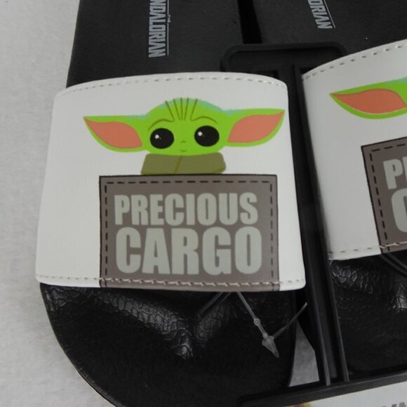 Star Wars Mandalorian Shoe Slides Sandals Slip On Kids Size 13.5 Pool Beach - Picture 3 of 9